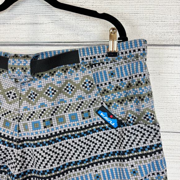 Kavu Men's Gray Belted Geometric Outdoor Hiking Chilli Shorts Size XXL - Picture 6 of 11